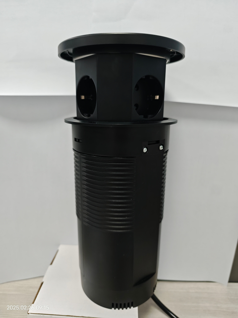 EU popup IP65 TypeA TypeC black wireless charging lifting socket